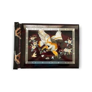 Stunning Vintage Asian Carved Eagle Abalone Inlay Photo Album